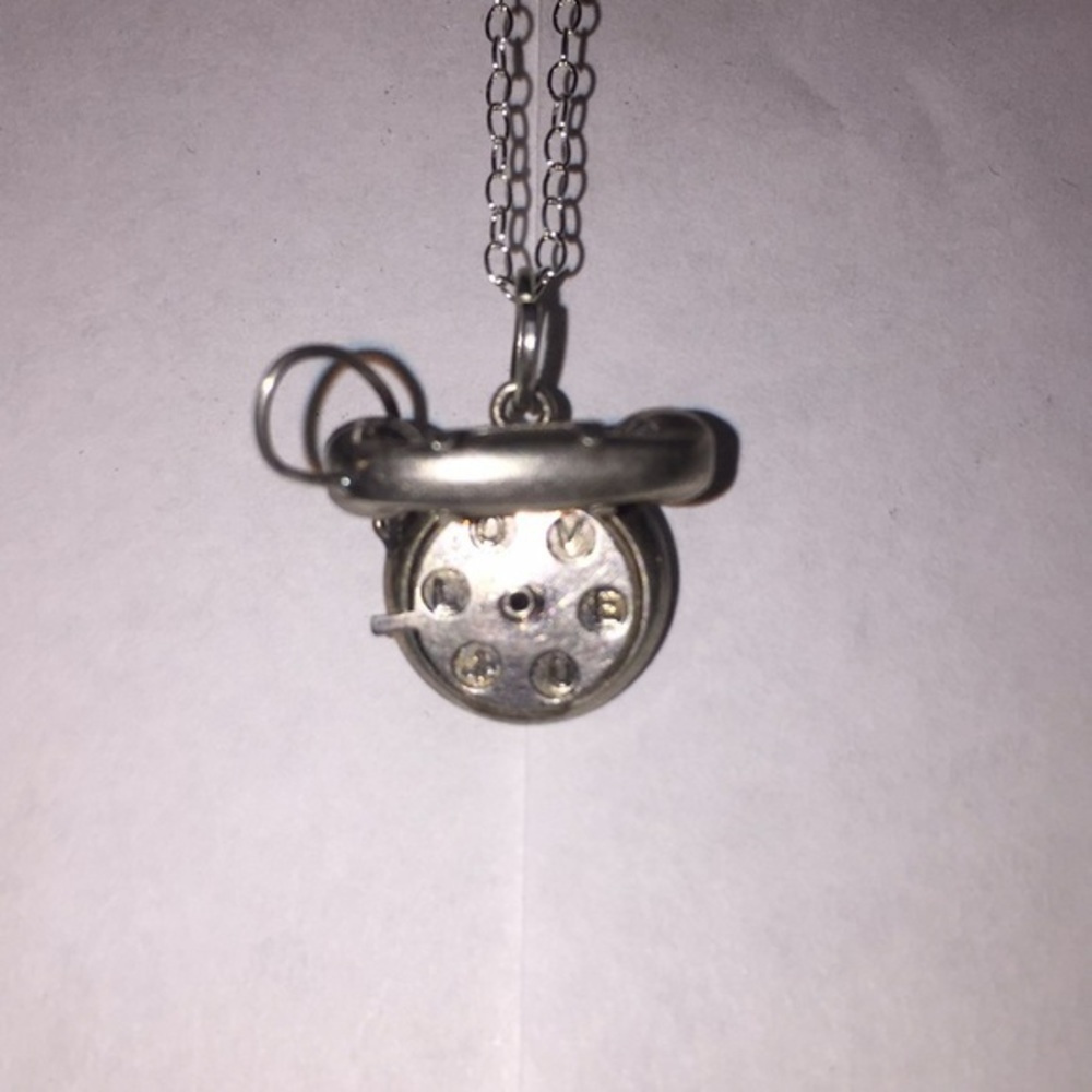 Silver telephone pendant & chain